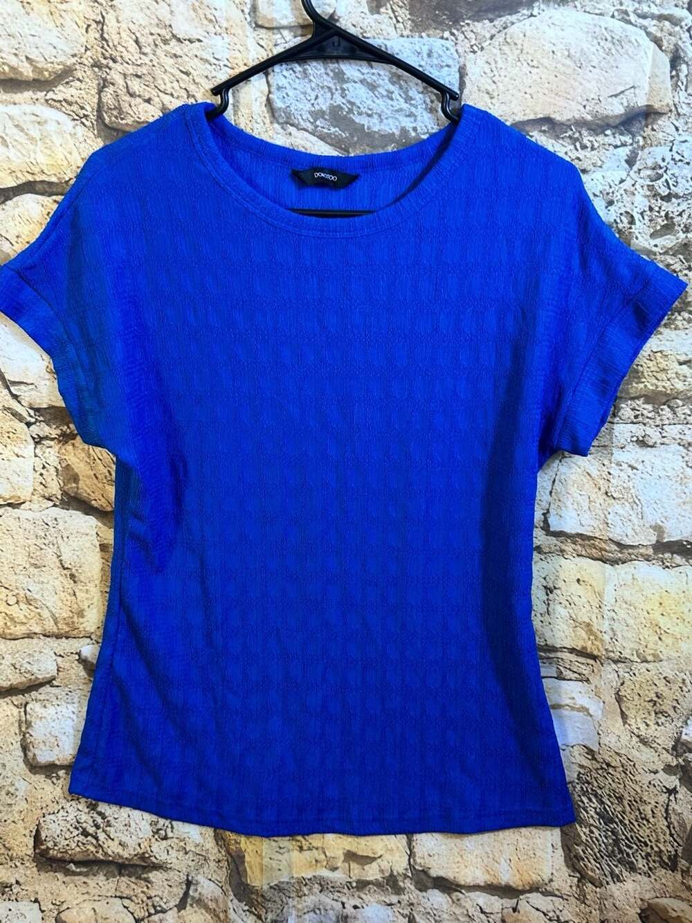 Dokotoo Short Sleeve Textured Shirt Size S Royal Blue